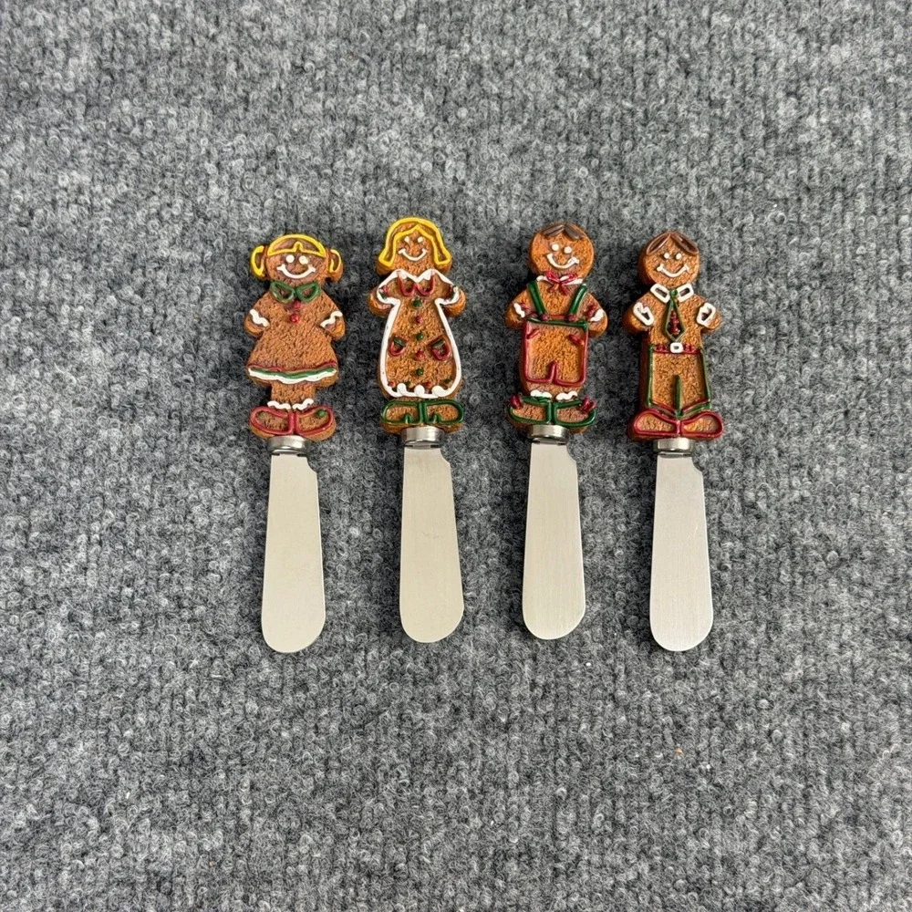 Boston Warehouse Holiday Gingerbread Cheese‎ Spreaders Set of 4 Butter Knives